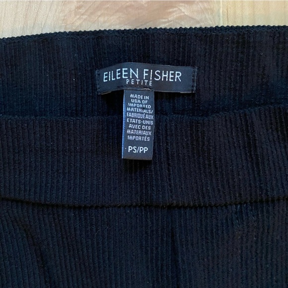 Eileen Fisher Cropped/Ankle Black Ribbed Pants - Picture 4 of 10